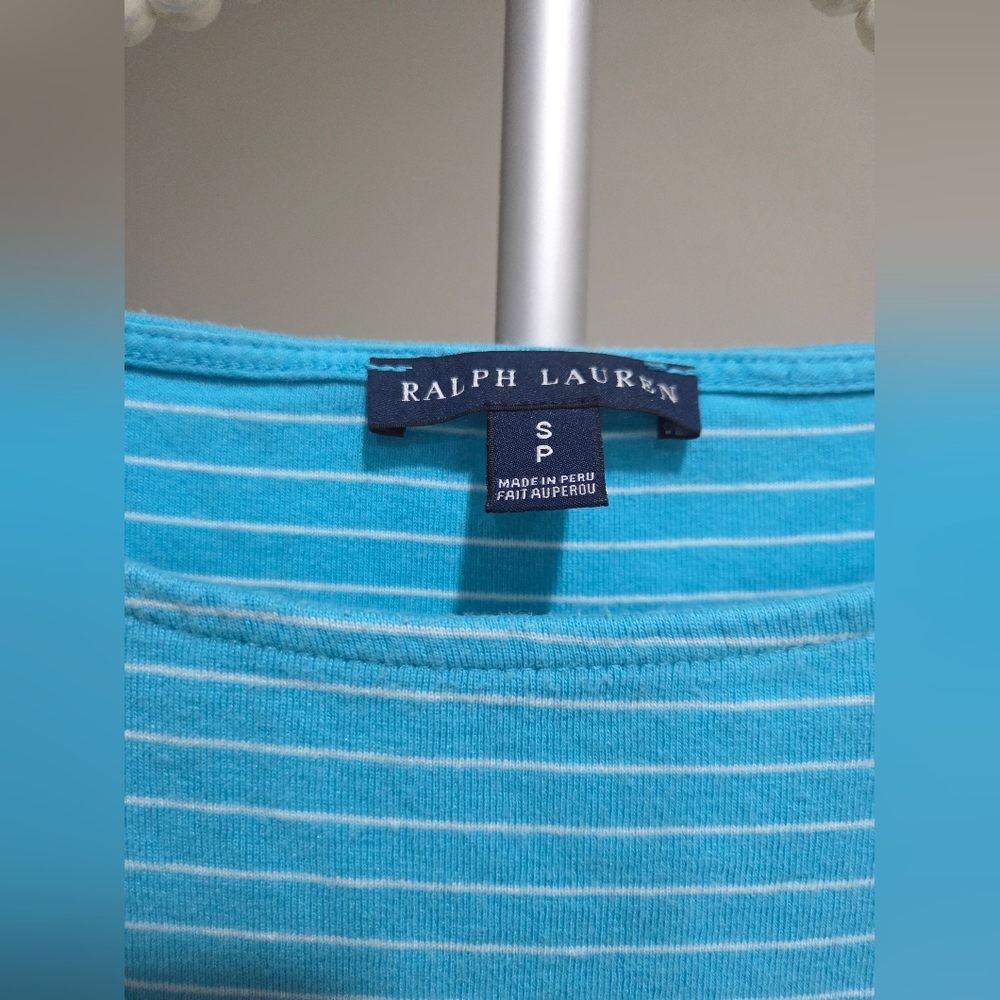 Ralph Lauren Blue Striped Women's Tshirt Sz.S/P - Picture 3 of 9